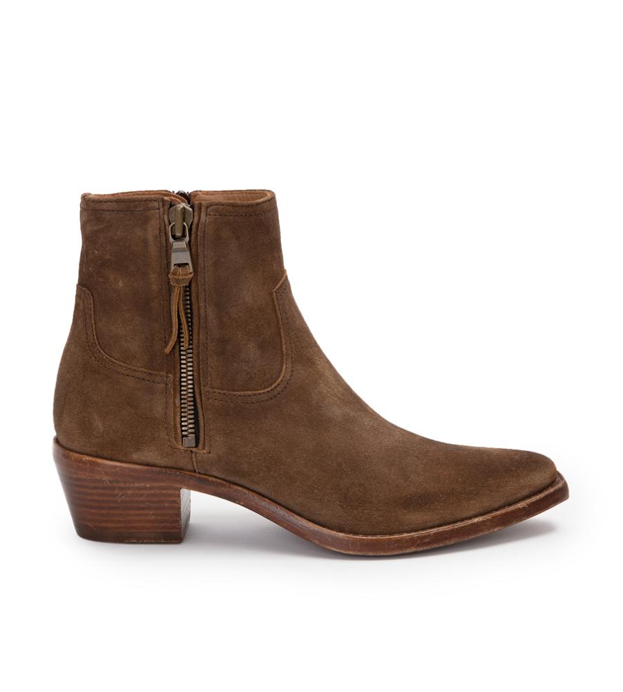 CLINT ZIP BOOT - VELOURS DELAVE - COFFEE