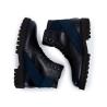 Cross Elast Lace Up Boots - Cuir Patiné - Dark Navy