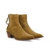 Embroidered boot with double zip Clint - Suede leather - Brown
