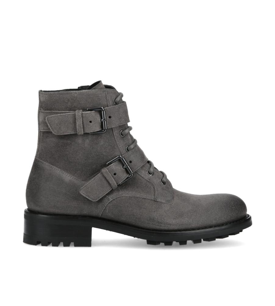 Zipped boot with double buckle Hyrod -  - Dark grey