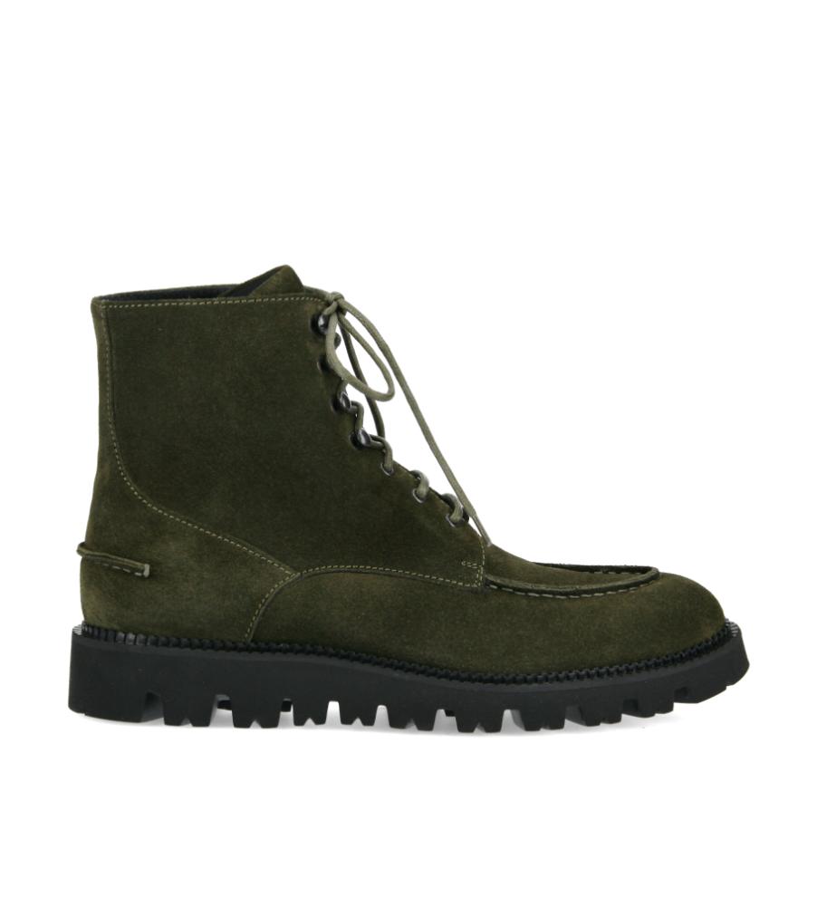 Lace-up boot James - Smooth calf leather/Suede leather - Khaki