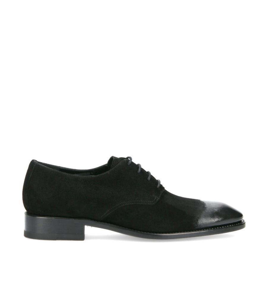 Derby Romain - Patent suede leather - Black