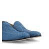 Jones Loafer - Suede snake print leather - Blue