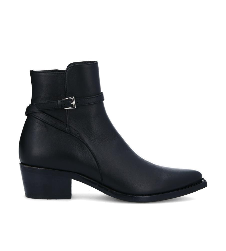 Jodhpur zipped boot with buckle - Clint - Grained leather - Black