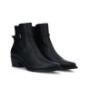 Jodhpur zipped boot with buckle - Clint - Grained leather - Black