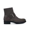 Zipped boot with buckle - Hyrod - Suede leather - Charcoal grey