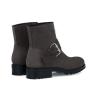 Zipped boot with buckle - Hyrod - Suede leather - Charcoal grey