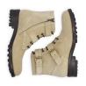 Zipped boot with double buckle - Hyrod - Suede leather - Beige