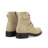 Zipped boot with double buckle - Hyrod - Suede leather - Beige