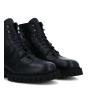 Lace-up zipped boot - Cross - Grained leather - Black