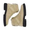 Lace-up zipped boot - Cross - Suede leather - Beige