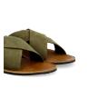 Mule with cross straps - Sparta - Suede leather - Khaki