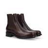 Zipped boot with buckle - Hyrod - Grained leather - Dark brown
