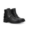 Zipped boot with double buckle - Hyrod - Grained leather - Black