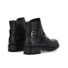 Zipped boot with double buckle - Hyrod - Grained leather - Black