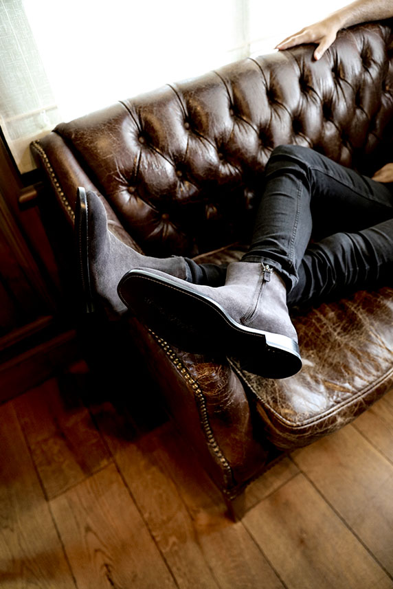 Boot zippée en cuir