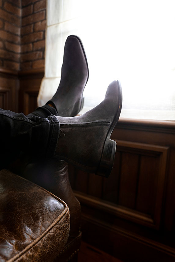 Boot zippée en velours
